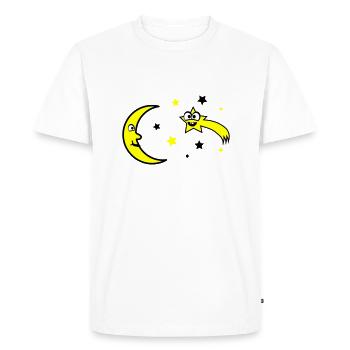 Lune et étoiles - T-shirt Premium bio Homme - blanc - Devant - Nico (187cm)