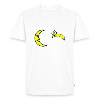 Lune et étoiles - T-shirt Premium bio Homme - blanc - Devant - Nico (187cm)
