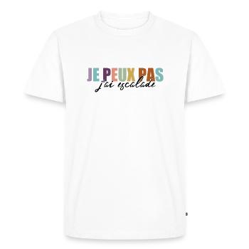 escalade un rocher Je peux pas j'ai escalade - T-shirt Premium bio Homme - blanc - Devant - Nico (187cm)