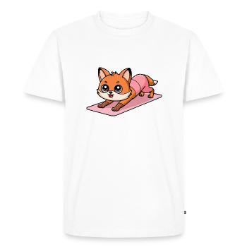 Yoga du renard - T-shirt Premium bio Homme - blanc - Devant - Nico (187cm)