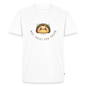 Más Tacos Por Favor – Funny Taco Shirt - Men's Premium Organic T-Shirt - white - Front - Nico (187cm)