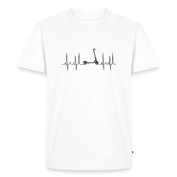 Planche de trottinette électrique, cardiogramme Trotinett - T-shirt Premium bio Homme - blanc - Devant - Nico (187cm)