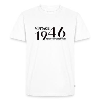 Vintage 1946 aged to perfection - Men's Premium Organic T-Shirt - white - Front - Nico (187cm)
