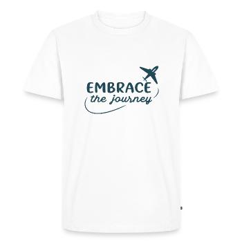 Embrassez le voyage - T-shirt Premium bio Homme - blanc - Devant - Nico (187cm)