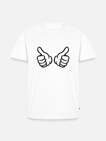 pouces levés main comme - T-shirt Premium bio Homme - blanc