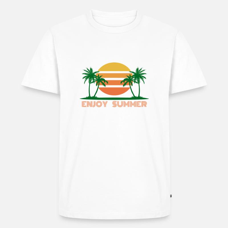 Enjoy Summer - Männer Premium Bio T-Shirt - Weiß
