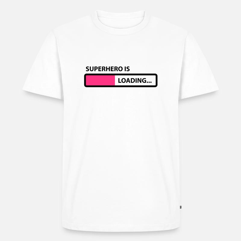 superhero is loading - Männer Premium Bio T-Shirt - Weiß