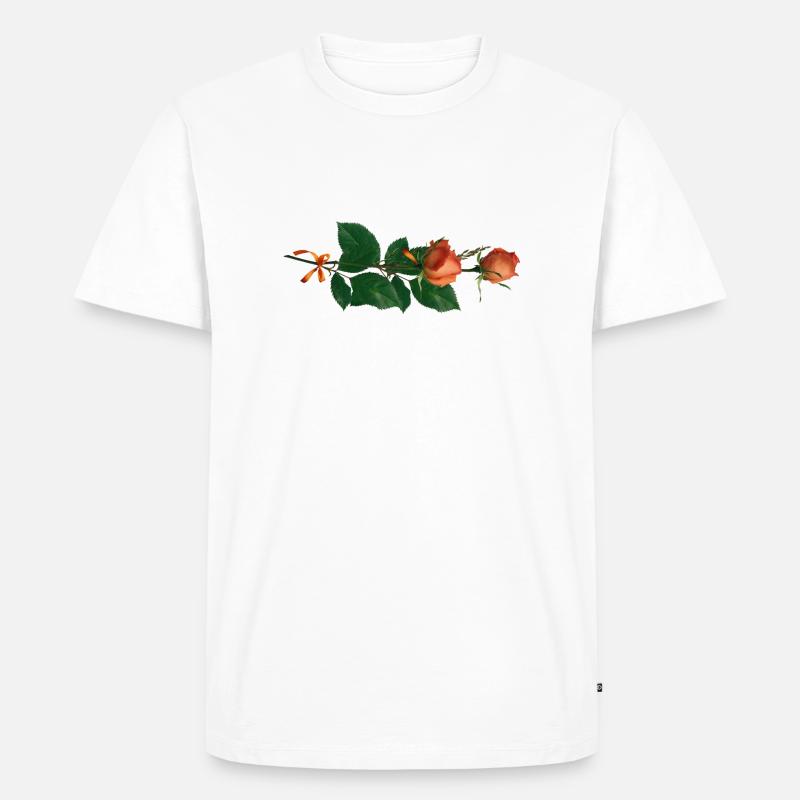 Rose - Männer Premium Bio T-Shirt - Weiß