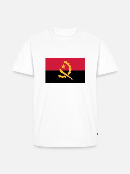 Angola Flag - Men's Premium Organic T-Shirt - white
