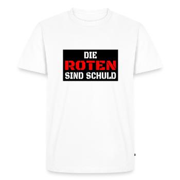 les rouges sont à blâmer, contre le rouge, cadeau - T-shirt Premium bio Homme - blanc - Devant - Nico (187cm)