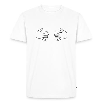 mains - T-shirt Premium bio Homme - blanc - Devant - Nico (187cm)