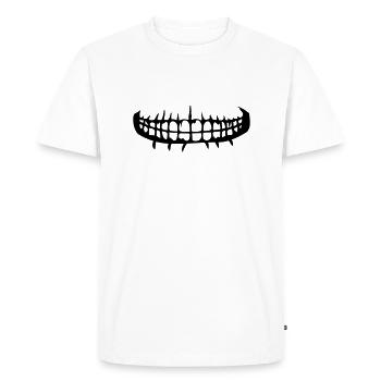 sourire dents bouche horreur halloween effrayant boes - T-shirt Premium bio Homme - blanc - Devant - Nico (187cm)