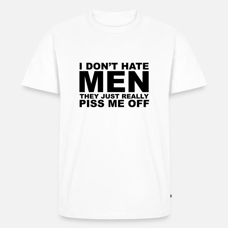 Hate Men - Männer Premium Bio T-Shirt - Weiß