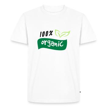 100% Bio Bio Green Logo Natur Öko Bio - T-shirt Premium bio Homme - blanc - Devant - Nico (187cm)