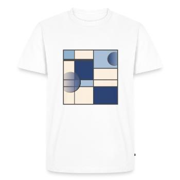 Mondrian style in blue - Men's Premium Organic T-Shirt - white - Front - Nico (187cm)