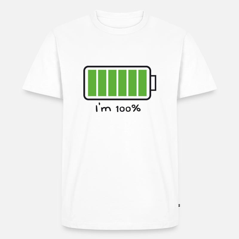 Ich bin 100% - Männer Premium Bio T-Shirt - Weiß