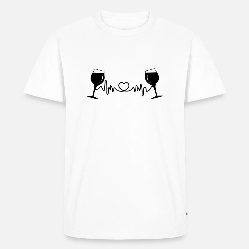 Weingläser Cardio - Männer Premium Bio T-Shirt - Weiß