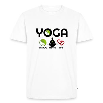 Yoga with Green Yin Yang, Yoga, Yoga hoodies, Yoga - Men's Premium Organic T-Shirt - white - Front - Nico (187cm)