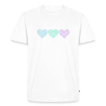 Coeurs Pastel - T-shirt Premium bio Homme - blanc - Devant - Nico (187cm)