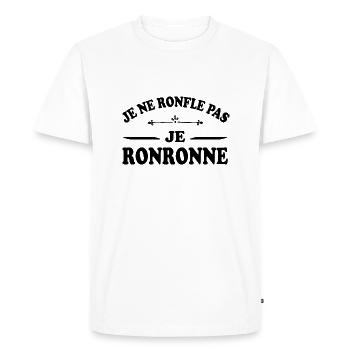 Je ne ronfle pas je ronronne humoristique - T-shirt Premium bio Homme - blanc - Devant - Nico (187cm)