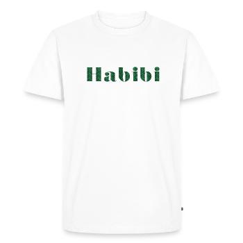 Habibi zellige vert chevron - T-shirt Premium bio Homme - blanc - Devant - Nico (187cm)