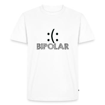 Bipolaire Santé mentale - T-shirt Premium bio Homme - blanc - Devant - Nico (187cm)