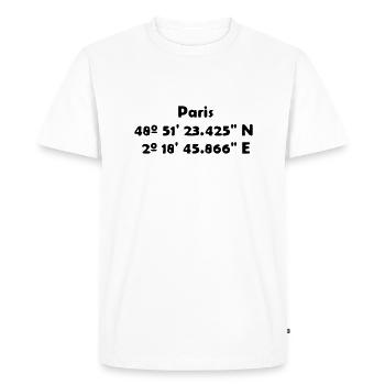 Paris (Paris) - T-shirt Premium bio Homme - blanc - Devant - Nico (187cm)