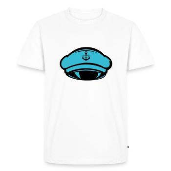 Capitaine de bonnet - T-shirt Premium bio Homme - blanc - Devant - Nico (187cm)