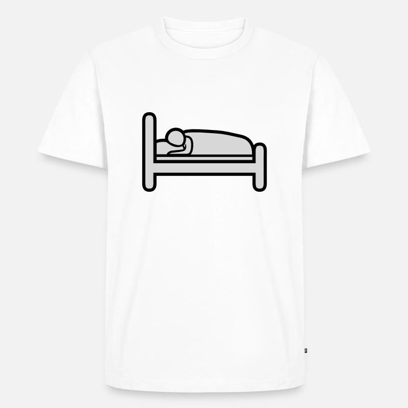 Icon Schlafen Bett - Männer Premium Bio T-Shirt - Weiß