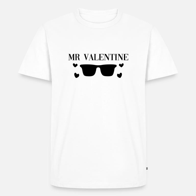 Mr Valentine - Männer Premium Bio T-Shirt - Weiß