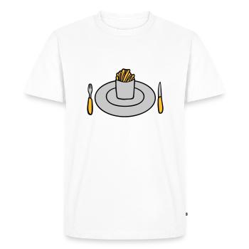 Assiette Français frites - T-shirt Premium bio Homme - blanc - Devant - Nico (187cm)