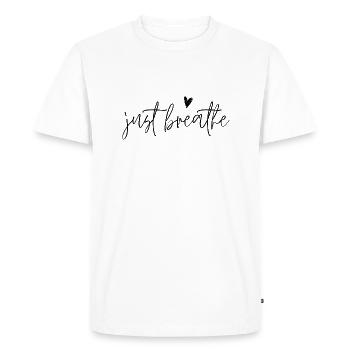 Respirez simplement - T-shirt Premium bio Homme - blanc - Devant - Nico (187cm)