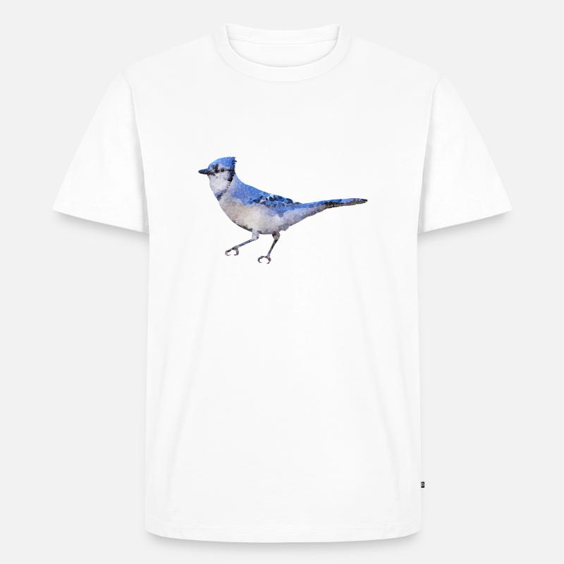 Vogel ~ der blaue Eichelhäher - Männer Premium Bio T-Shirt - Weiß