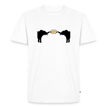 2 Toast à la bière d’éléphant - T-shirt Premium bio Homme - blanc - Devant - Nico (187cm)