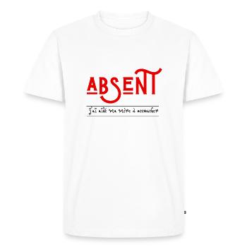 absent j'ai aidé ma mère à accoucher - T-shirt Premium bio Homme - blanc - Devant - Nico (187cm)