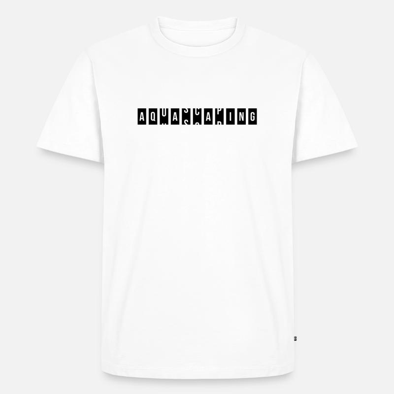 Aquascaping Fish Keeping Rolling Text - Männer Premium Bio T-Shirt - Weiß