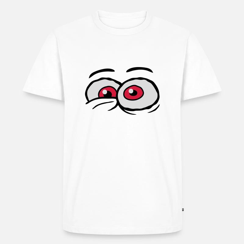 Comic Eyes Crazy Design - Men's Premium Organic T-Shirt - white