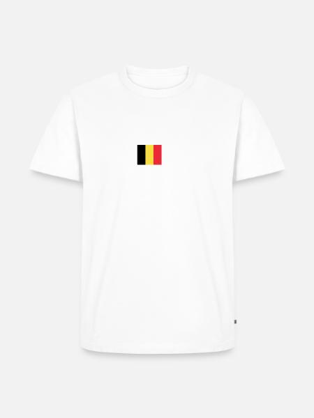 Vlag van België Heartbeat - Mannen Premium Bio T-shirt - wit
