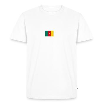 Battement de cœur du drapeau du Cameroun - T-shirt Premium bio Homme - blanc - Devant - Nico (187cm)