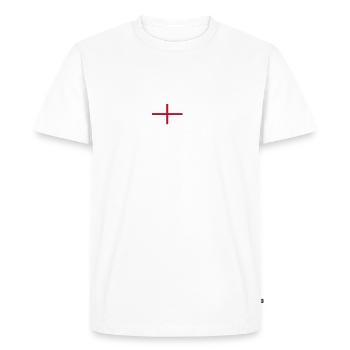 Drapeau de l’Angleterre Heartbeat - T-shirt Premium bio Homme - blanc - Devant - Nico (187cm)