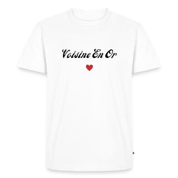 voisine en or - T-shirt Premium bio Homme - blanc - Devant - Nico (187cm)