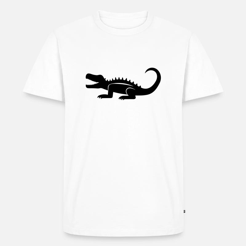 Krokodil - Männer Premium Bio T-Shirt - Weiß