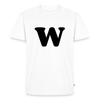 Lettre w - T-shirt Premium bio Homme - blanc - Devant - Nico (187cm)