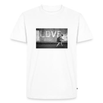 Schoolboy with backpack - Men's Premium Organic T-Shirt - white - Front - Nico (187cm)