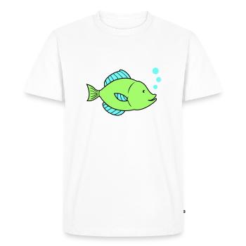Vis Comic - Mannen Premium Bio T-shirt - wit - Voor - Nico (187cm)