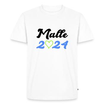 malle 2024 heart - Men's Premium Organic T-Shirt - white - Front - Nico (187cm)