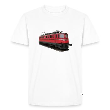 Locomotive CFF - T-shirt Premium bio Homme - blanc - Devant - Nico (187cm)