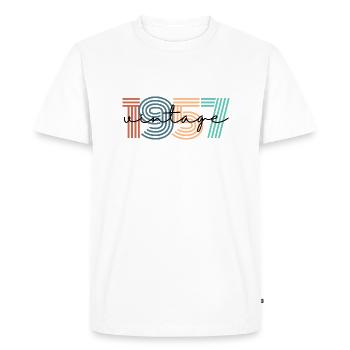 1957 vintage rétro - T-shirt Premium bio Homme - blanc - Devant - Nico (187cm)