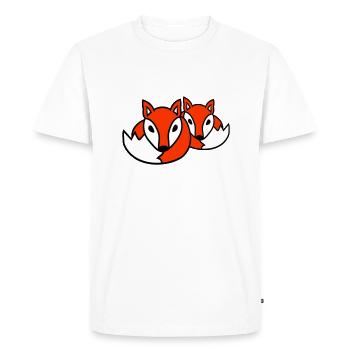 2 Foxes Friends Red Fox Two Wild Animals Team - Men's Premium Organic T-Shirt - white - Front - Nico (187cm)