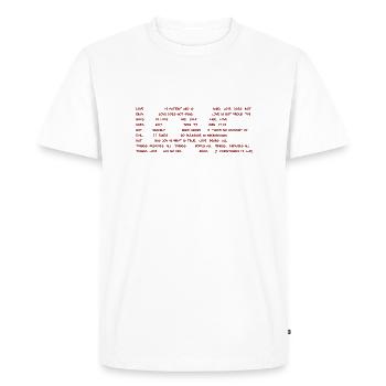 AMOUR - texte - Cor.13.4-8 - T-shirt Premium bio Homme - blanc - Devant - Nico (187cm)